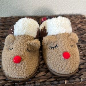 Wild Diva Reindeer‎ Slippers Large Fits 8-9 Holiday Festive Rudolph NWT